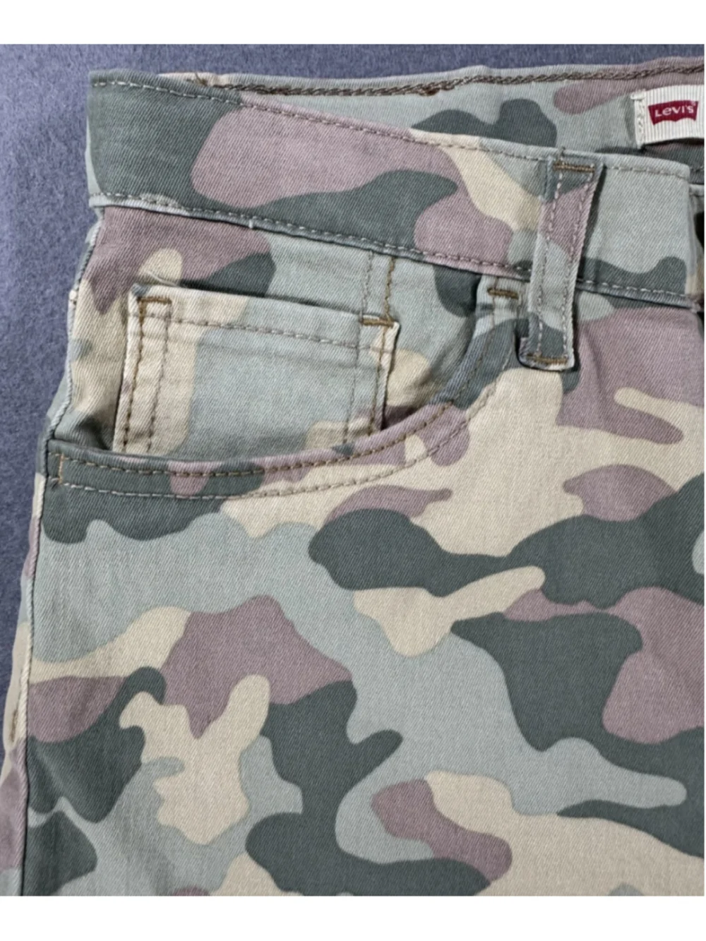 Girls Levi's 720 High Rise Super Skinny Stretch Jeans Camouflage W Gold Sequin